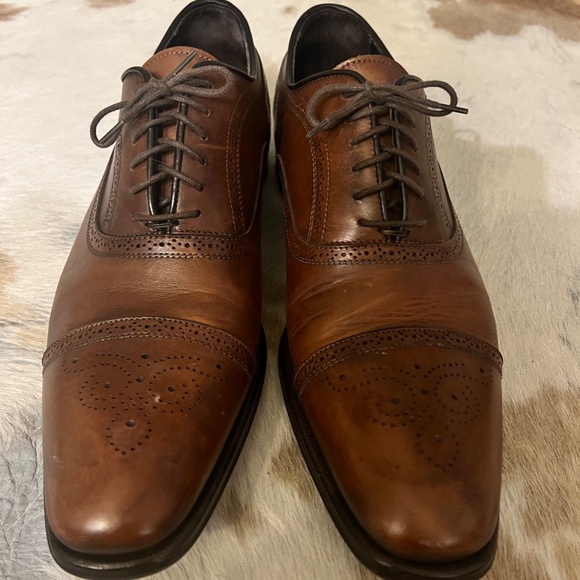 To Boot New York Connors Dark Brown Medallion Cap Toe Dress Shoes 10 1/2 - Picture 6 of 13
